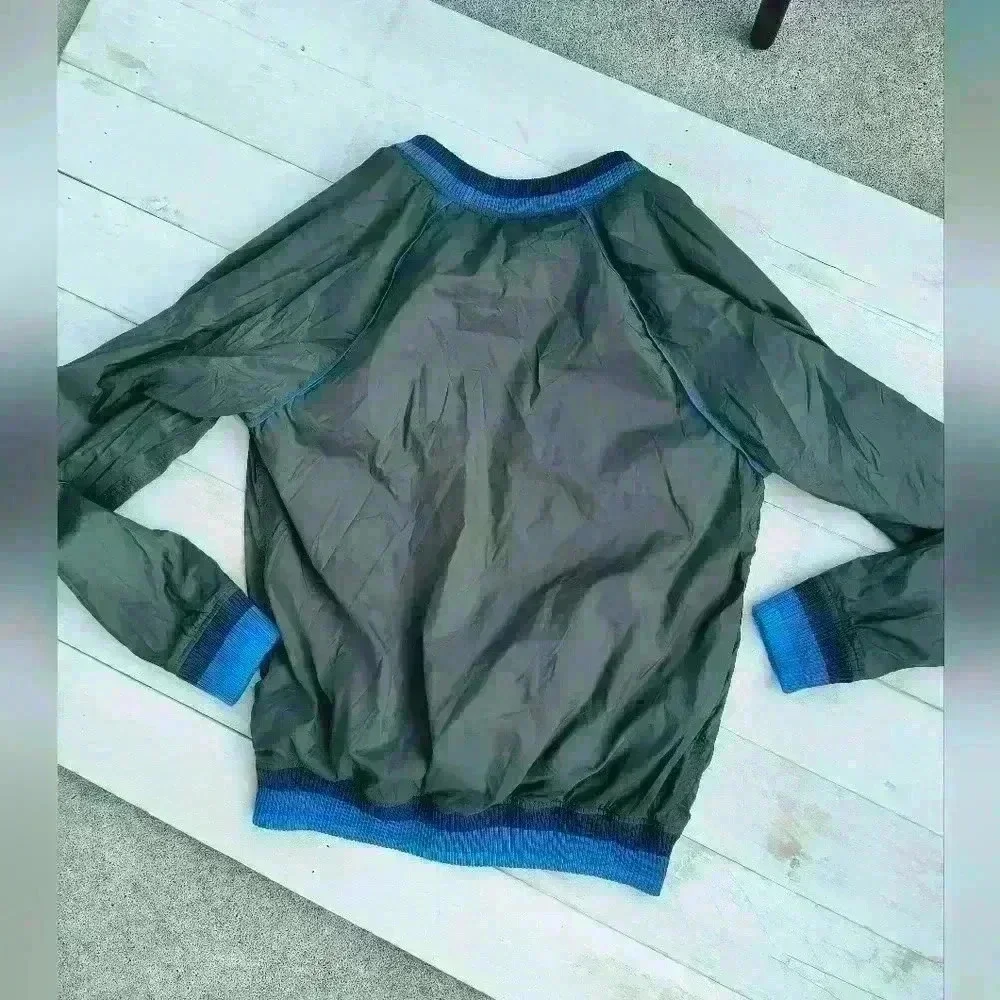 TUCKER+TATE Boys sz 18/20 green blue trim zip jacket Windbreaker jacket XXL
